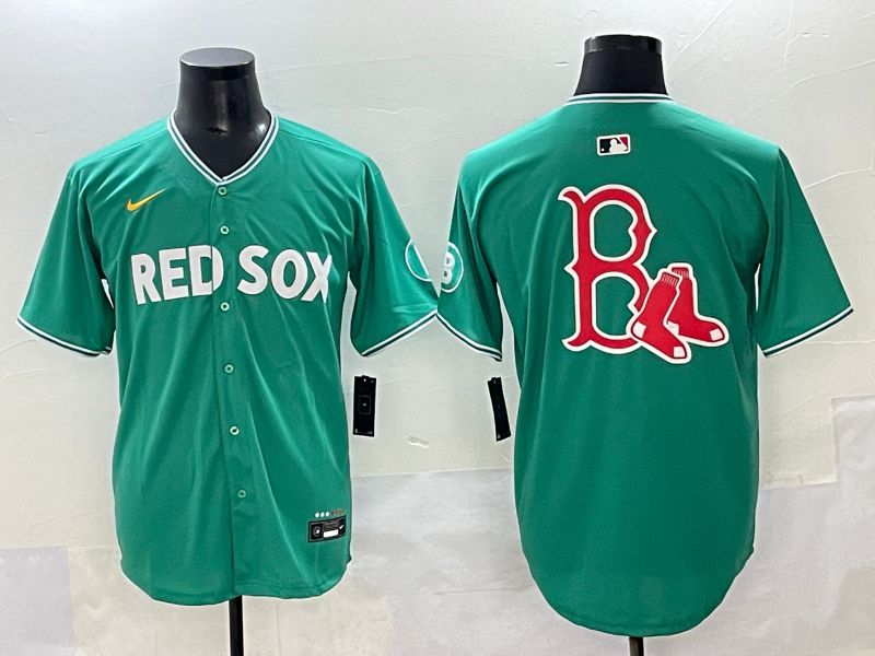 Men 2025 Boston Red Sox Blank Green Joint Name Nike MLB Jersey style 6->boston red sox->MLB Jersey